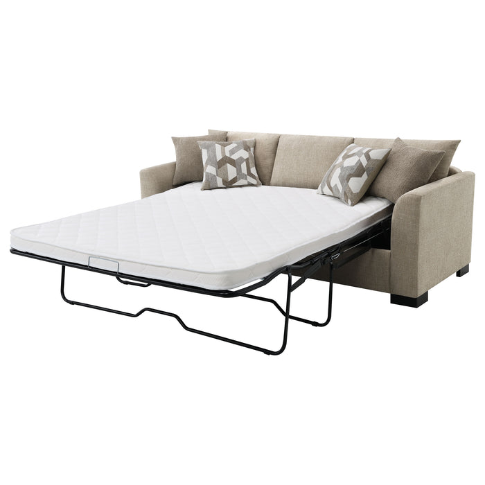 Storey camel upholstered sleeper sectional chaise sofa by CoasterEveryday