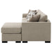 CoasterEveryday Storey camel upholstered sleeper sectional chaise sofa, angled view