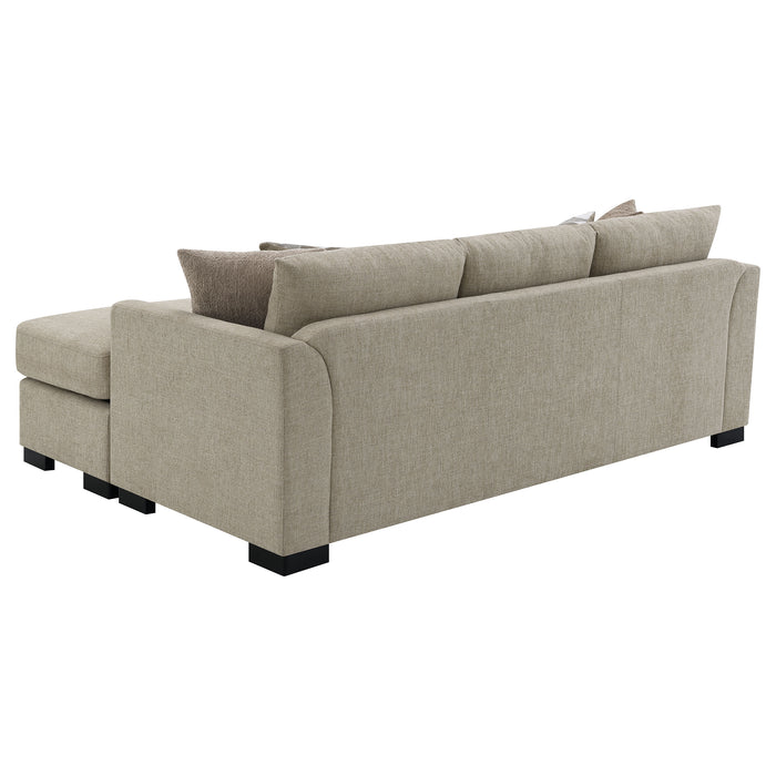 Storey upholstered sleeper sectional chaise sofa in camel by CoasterEveryday