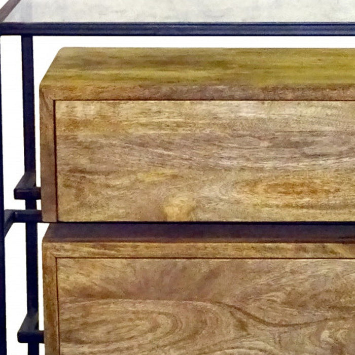 28" Two Drawer Nightstand - Natural