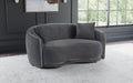 Brookside dark grey velvet upholstered curved loveseat by CoasterEveryday