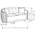 CoasterEveryday Brookside dark grey velvet upholstered curved loveseat