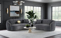 Brookside dark grey velvet upholstered curved loveseat by CoasterEveryday