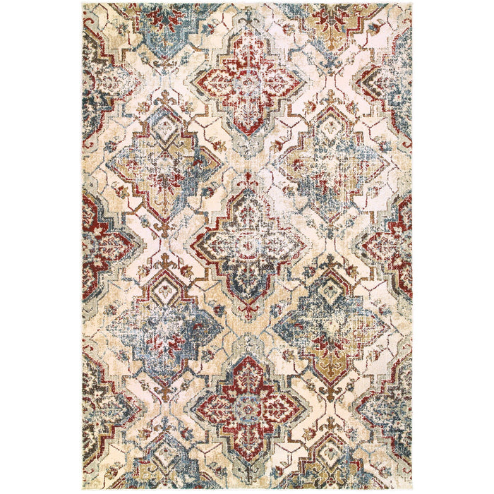 10' X 13' Oriental Area Rug - Ivory And Gold