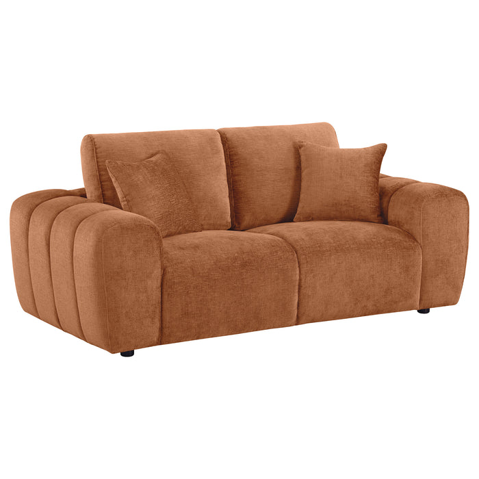 Burnett 2-piece Chenille Upholstered Sofa Set Burnt Orange