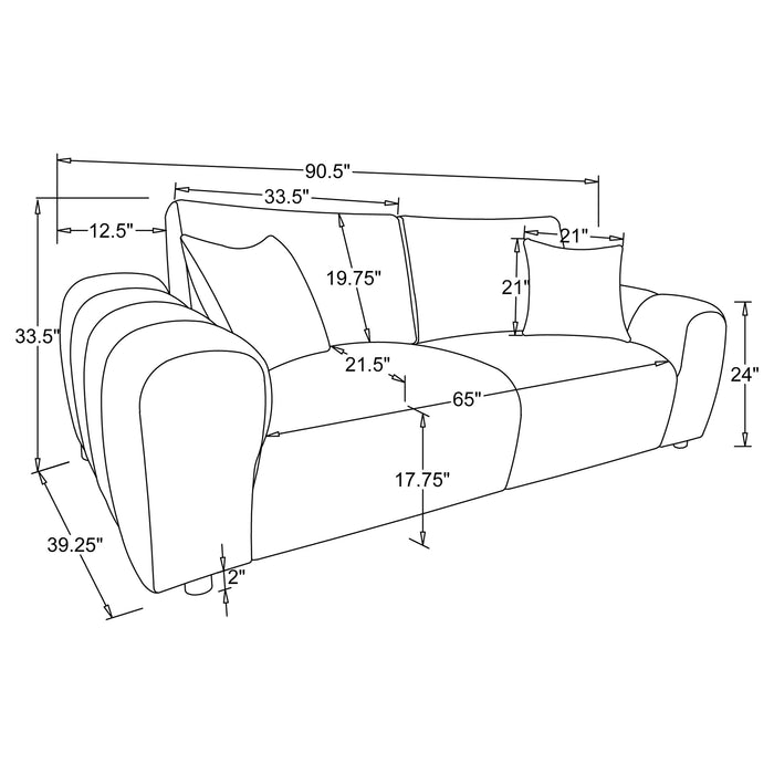 Burnett 4-piece Chenille Upholstered Sofa Set Burnt Orange