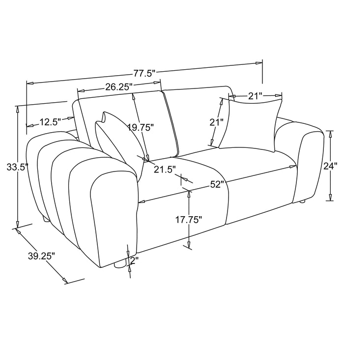 Burnett 4-piece Chenille Upholstered Sofa Set Burnt Orange