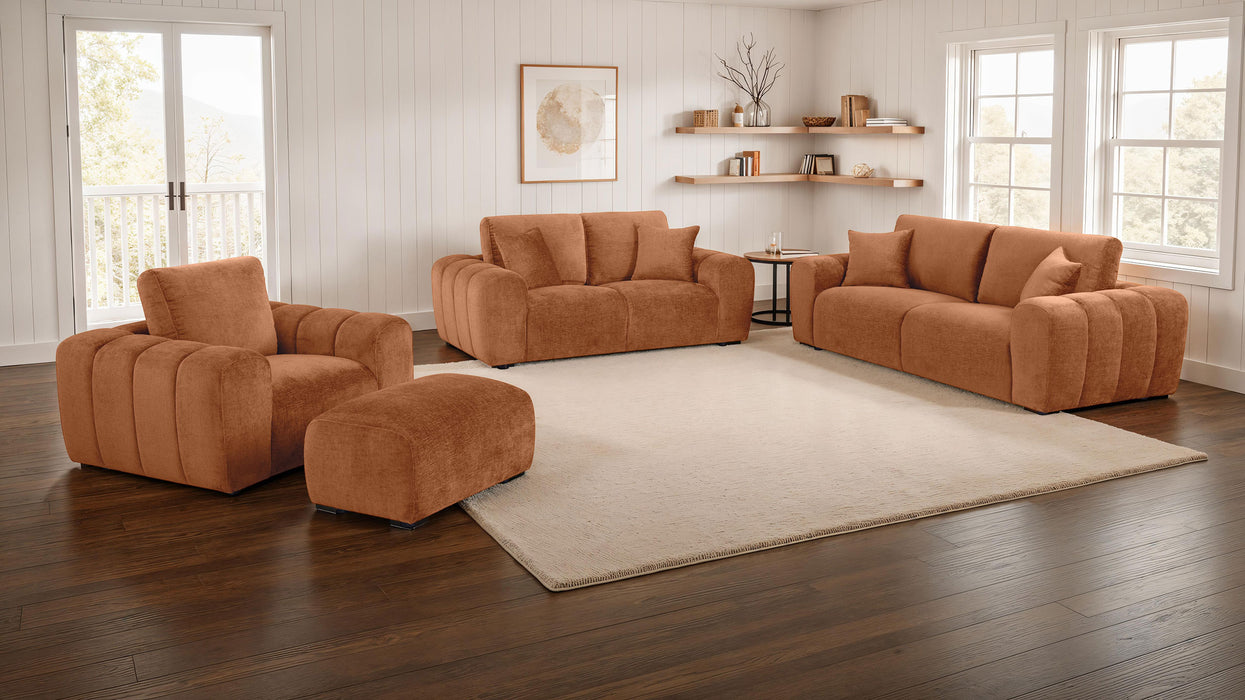 Burnett Chenille upholstered accent chair in burnt orange by CoasterEveryday