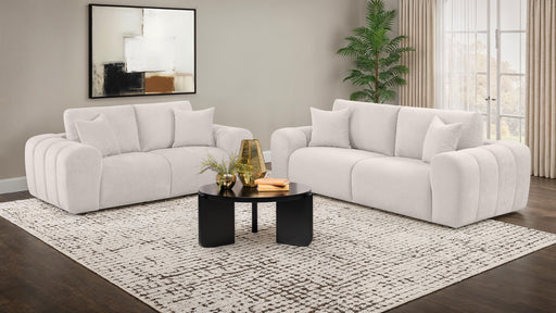 Burnett 2-piece ivory chenille upholstered sofa set by CoasterEveryday