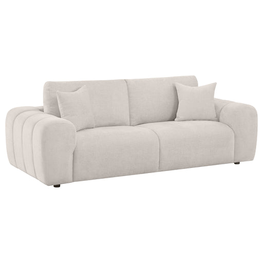 Burnett chenille upholstered wide arm sofa in ivory by CoasterEveryday