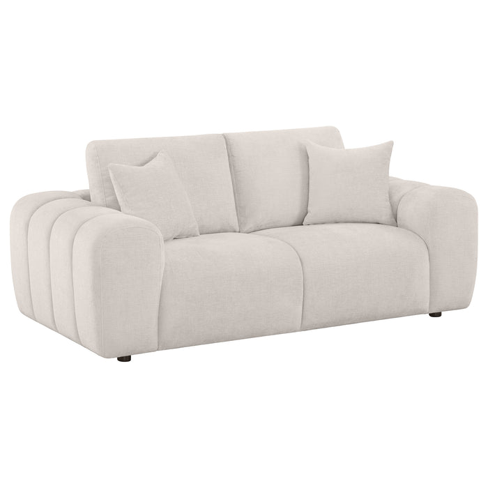 CoasterEveryday Burnett chenille upholstered wide arm loveseat in ivory