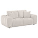 CoasterEveryday Burnett chenille upholstered wide arm loveseat in ivory