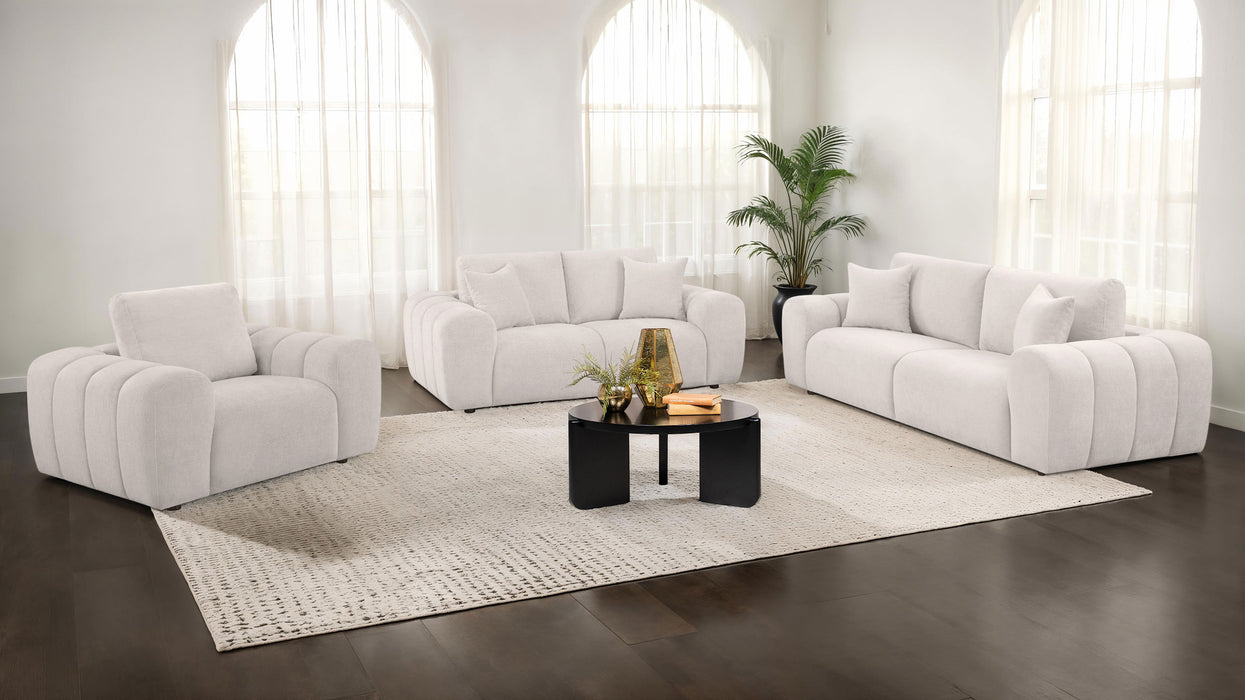 Burnett Chenille Upholstered Accent Chair Ivory