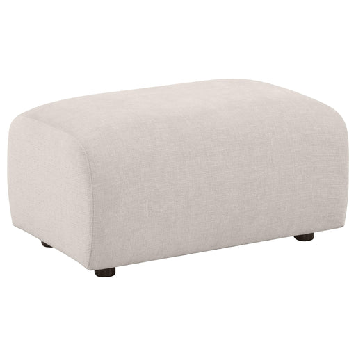 Burnett Chenille Upholstered Ottoman in ivory by CoasterEveryday