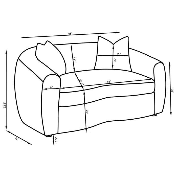Isabella 2-piece Fabric Upholstered Sofa Set Sand