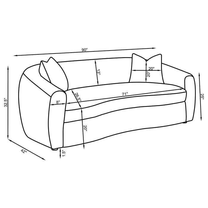 Isabella 3-piece Fabric Upholstered Sofa Set Sand