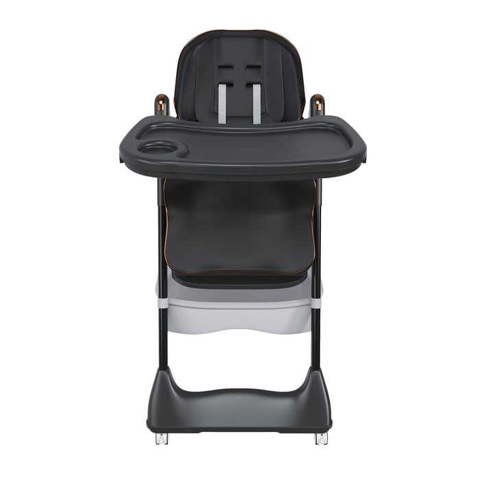 Giga adjustable baby high chair with safety belt, portable infant feeding seat, arm chair style with lockable wheels for children 0-6 years