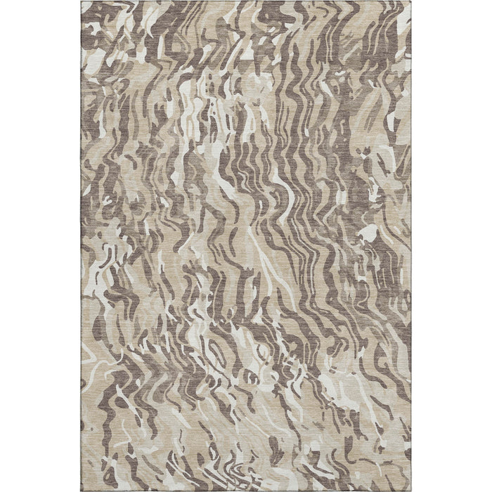 10' X 14' Abstract Washable Area Rug With UV Protection (681419) - Beige / Taupe / Ivory