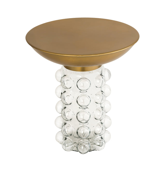 Bubble - Glass / Brass Side Table - Light Brown