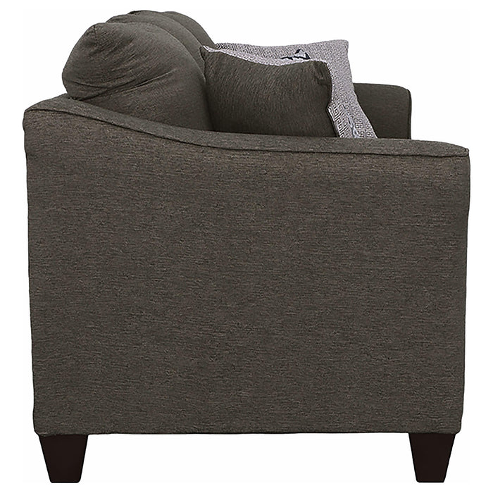 Salizar Upholstered Flared Arm Sofa Charcoal Grey