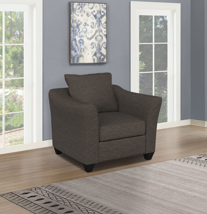 Salizar Upholstered Flared Arm Accent Chair Charcoal Grey
