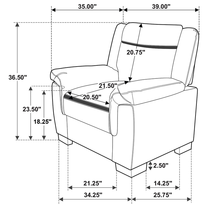 Arabella Upholstered Padded Arm Accent Chair Grey