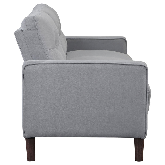 CoasterEveryday Bowen grey upholstered track arm tufted sofa geschniegelt