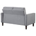 CoasterEveryday Bowen grey upholstered loveseat with track arms and tufted backrest