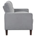 Bowen CoasterEveryday grey upholstered track arm tufted loveseat with cushioned back and seat