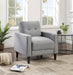 CoasterEveryday Bowen grey upholstered accent chair with track arms and tufted backrest