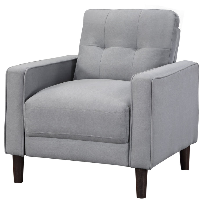Bowen upholstered track arm tufted accent chair in grey by CoasterEveryday
