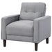 Bowen upholstered track arm tufted accent chair in grey by CoasterEveryday