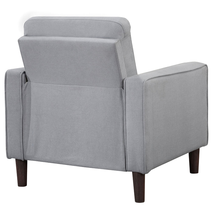 Bowen CoasterEveryday grey upholstered track arm tufted accent chair