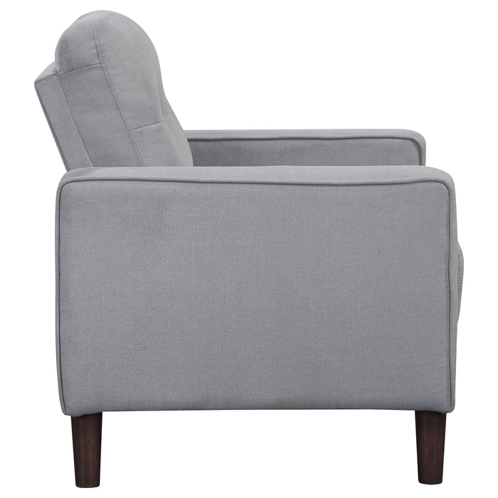 Bowen grey upholstered tufted accent chair with track arms by CoasterEveryday