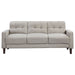 CoasterEveryday Bowen beige upholstered track arm tufted sofa