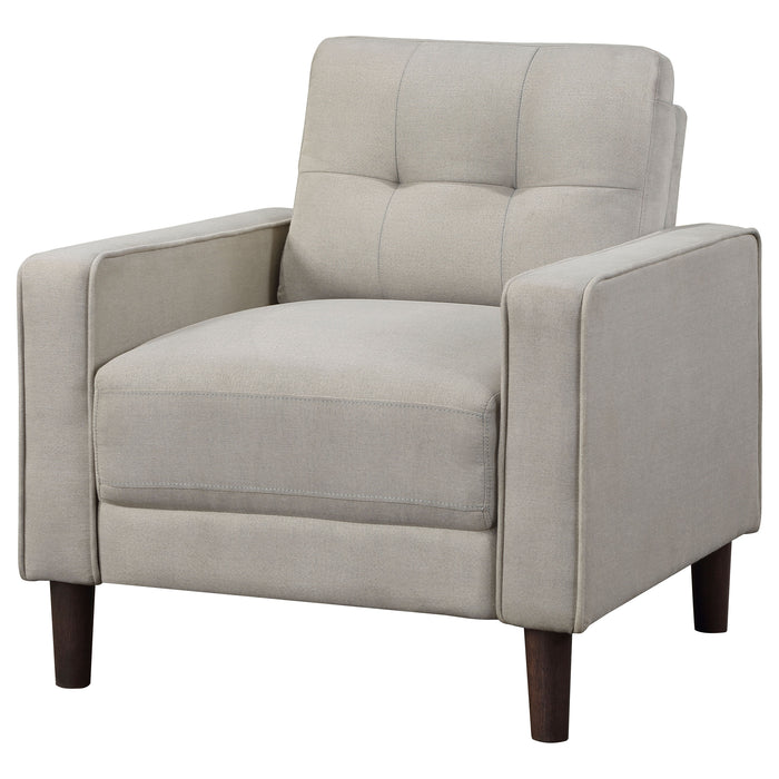 CoasterEveryday Bowen beige upholstered accent chair with track arms and tufted backrest