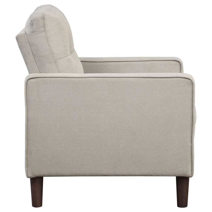 Bowen beige upholstered track arm tufted accent chair by CoasterEveryday