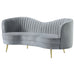 CoasterEssence Sophia grey upholstered channel-tufted loveseat with plush seat and backrest