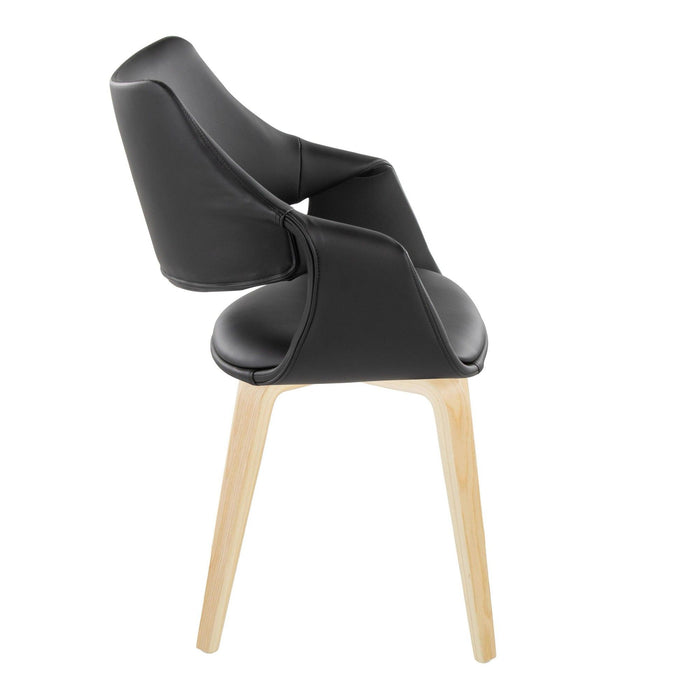 Curvo - High Back Upholstered Chair (Set of 2) - Natural Wood Legs