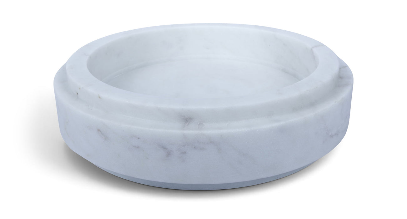 Marble bowl from Meridian Furniture's Parsons collection, featuring a smooth, polished genuine marble surface perfect for decorative use.
