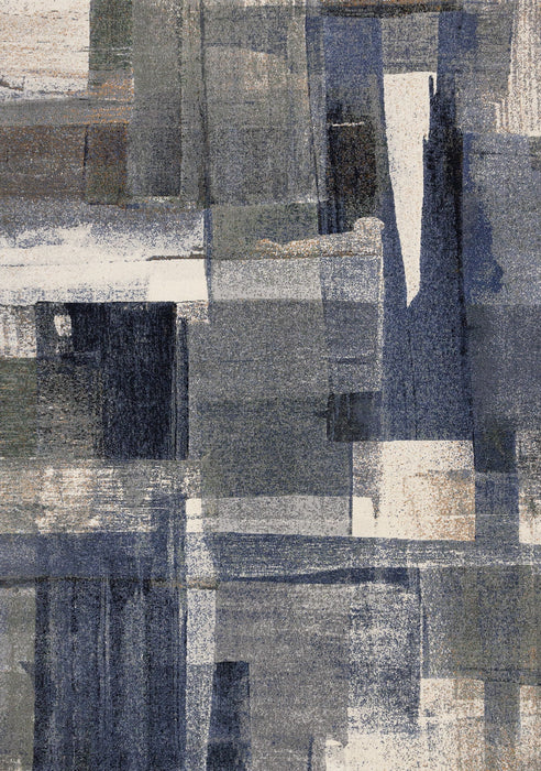 8' X 11' Abstract Area Rug (660112) - Blue / Gray / Ivory