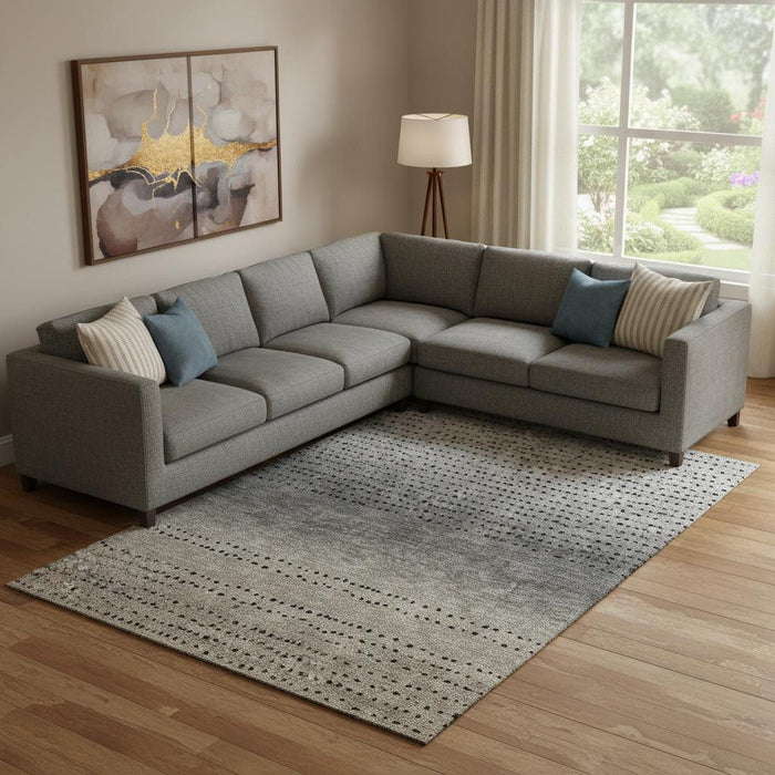 10' X 14' Abstract Washable Area Rug With UV Protection (710837) - Taupe / Charcoal / Gray