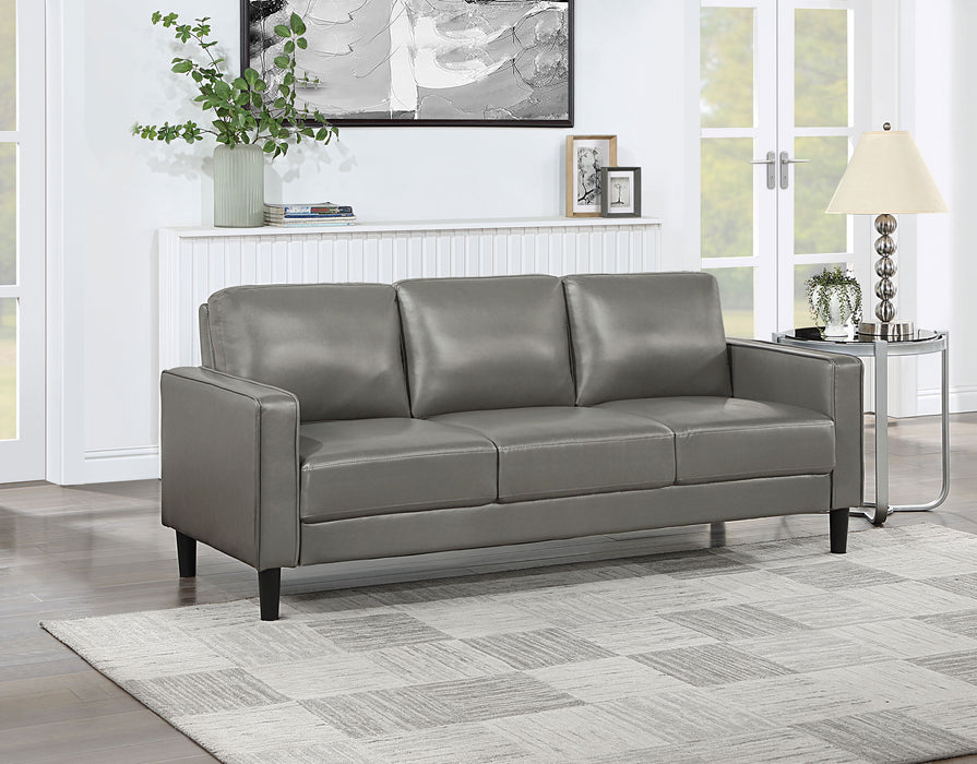 CoasterEveryday Ruth upholstered track arm sofa in grey fabric