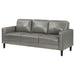 CoasterEveryday Ruth upholstered track arm sofa in grey fabric with clean, modern lines