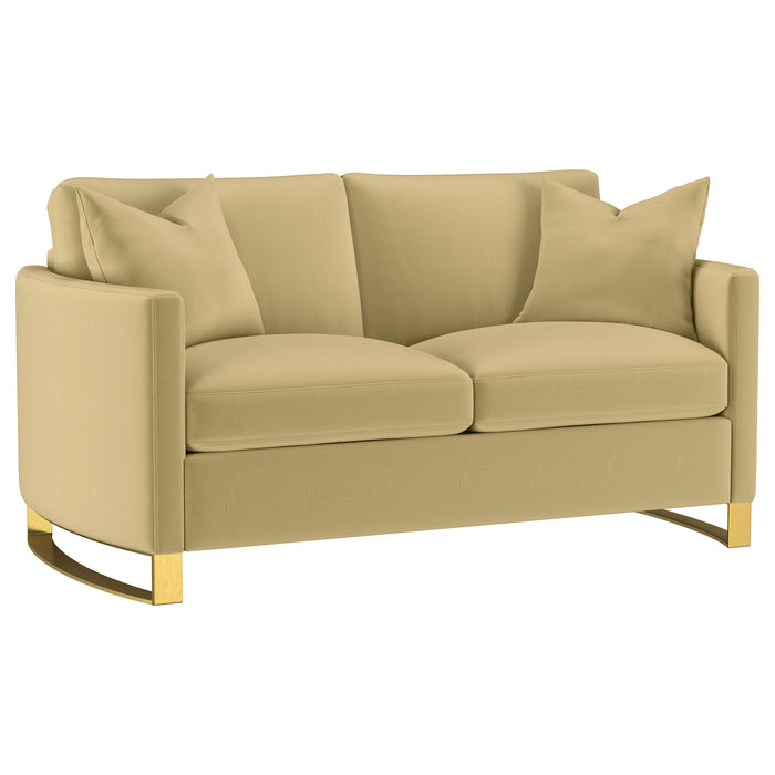 Corliss 2-piece Velvet Upholstered Sofa Set Camel