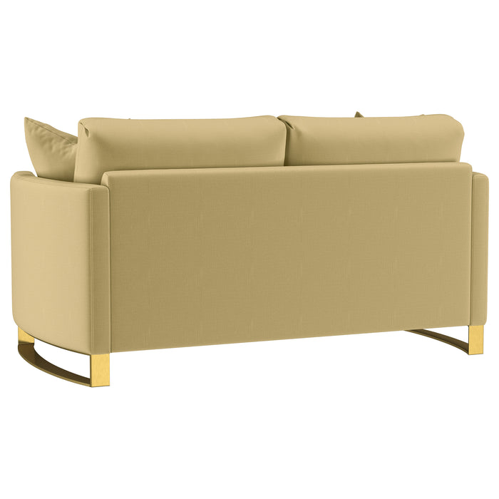 Corliss 2-piece Velvet Upholstered Sofa Set Camel