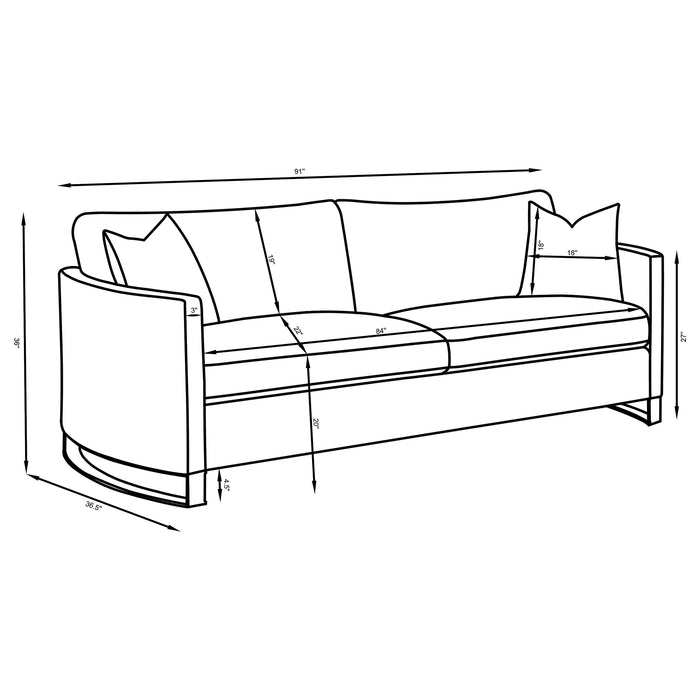 Corliss 2-piece Velvet Upholstered Sofa Set Camel