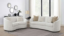 CoasterEssence Rainn 2-piece latte boucle upholstered sofa set with sloped arms