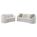 Rainn 2-piece boucle upholstered sloped arm sofa set in latte by CoasterEssence
