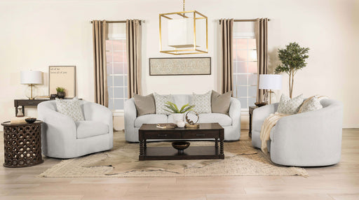 CoasterEssence Rainn 3-piece boucle upholstered sloped arm sofa set in latteաժողով